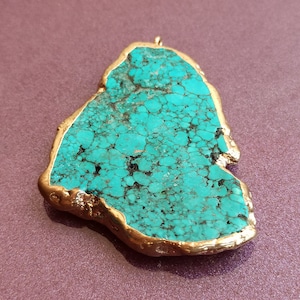 Handmade Turquoise Pendant, Stone Pendant, Natural Gemstone Pendant, Turquoise Pendant, Crystal Pendant, Charms Pendant, Healing Stone