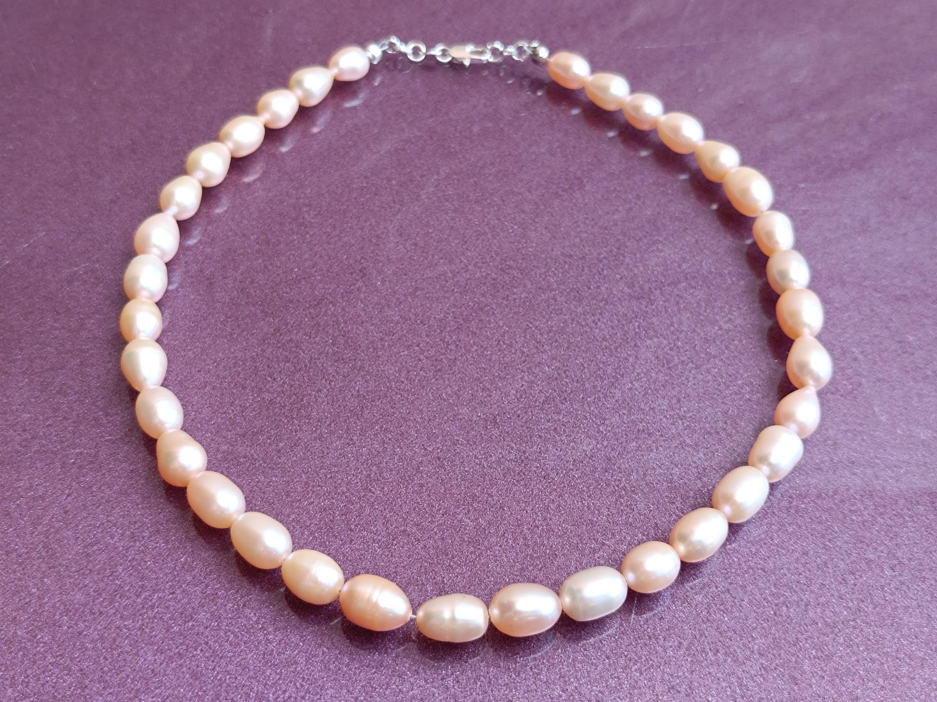 925シルバーケシパールネックレス：淡水天然真珠、38cm - Etsy 日本