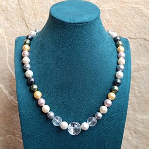 925 Silver 10mm Mallorca Pearl Necklace, Mallorca Pearls, Rounded Mallorca Pearls, Long Necklace Perls, Pearl Necklace, Gift Shell Box