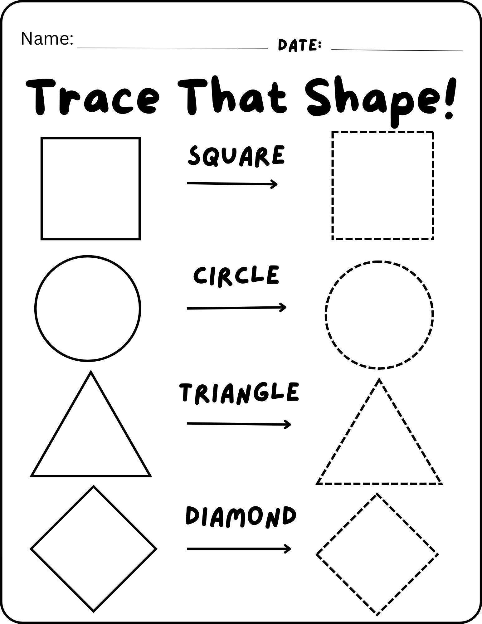 Basic Shape Tracing - Etsy