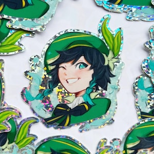 Venti - Genshin Impact - Sticker pailleté