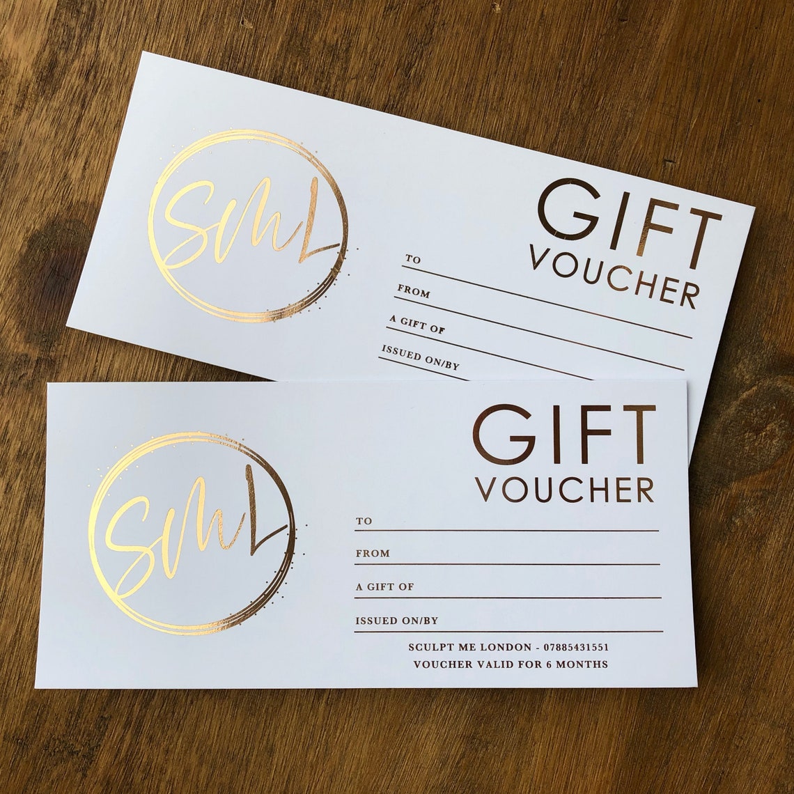 Personalised Gift Vouchers Single Sided / Gift Certificate Etsy