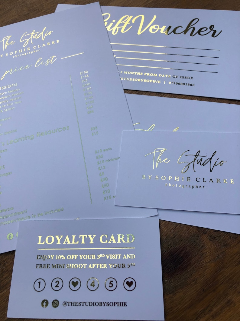 Foiled Price List Gold Foil Price List / Menu / Treatment List Etsy UK