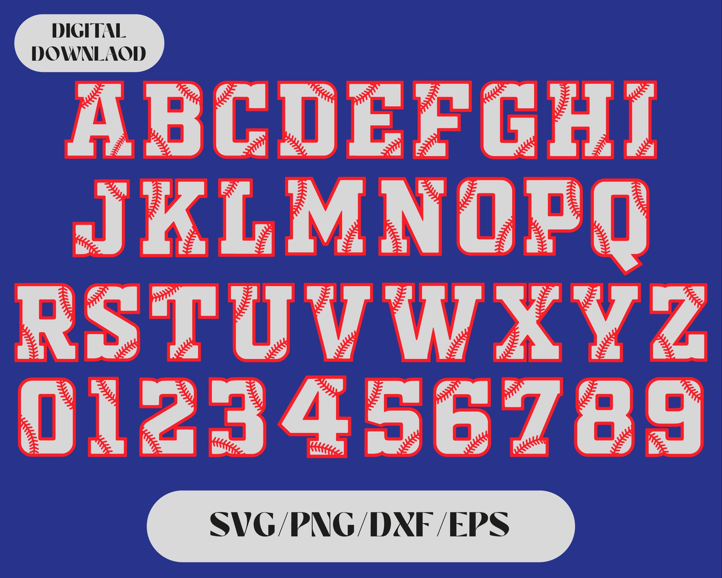 Baseball Font SVG: Letters and Numbers (digital Download) - Etsy