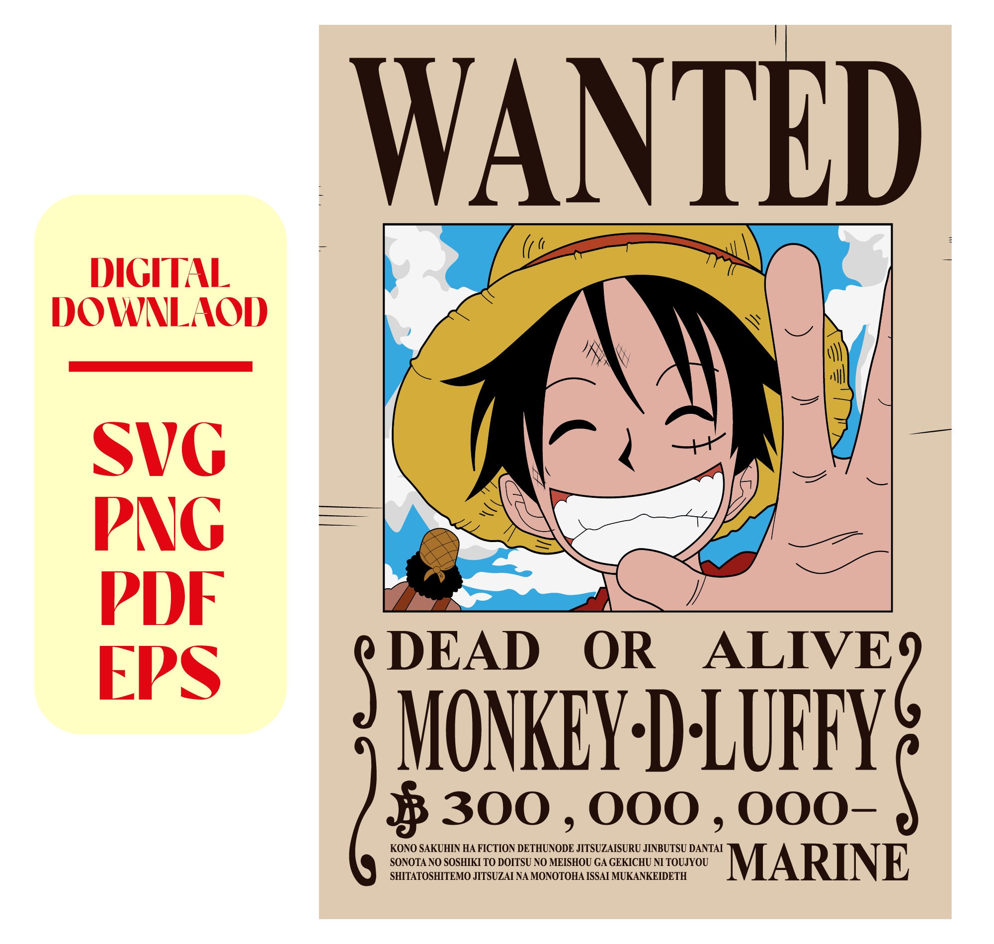 Luffy 5one Piece Gear 5 Wanted Posters - Luffy Zoro Buggy Kraft