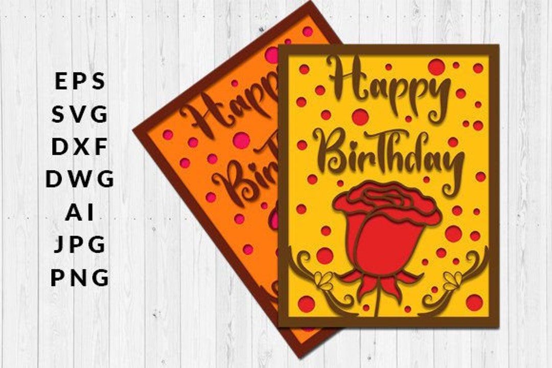 Laser Cut Happy Birthday Card Etsy