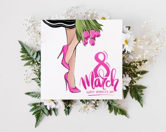 Happy Women's Day, 8 March Greeting Card