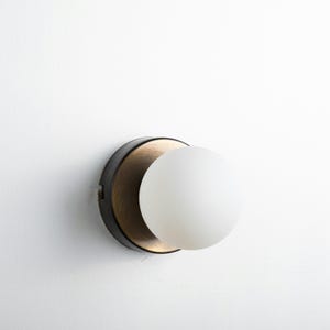 Minimalist Brass Wall Sconce, Frosted Glass Globe Wall Lighting, Small Vintage Wall Lamp, Modern Wall Sconce, Farmhouse Decor Wall Light