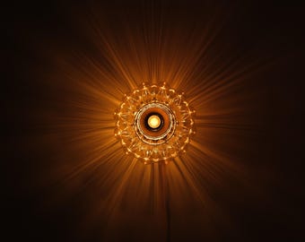Amber Glass Ceiling Lamp, Vintage Home Decor Ceiling Lighting, Unique Modern Ceiling Lamp, Flush Mount Retro Glass Ceiling Lamp for Hallway