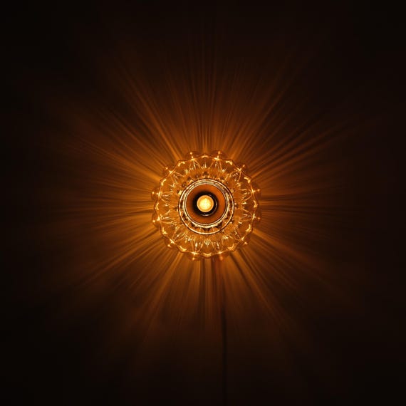 Amber Glass Ceiling Lamp, Vintage Home Decor Ceiling Lighting, Unique Modern Ceiling Lamp, Flush Mount Retro Glass Ceiling Lamp for Hallway