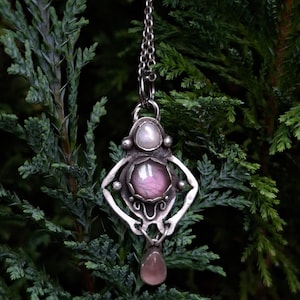 Moth Mother pendant, ornate unqiue handmade pendant