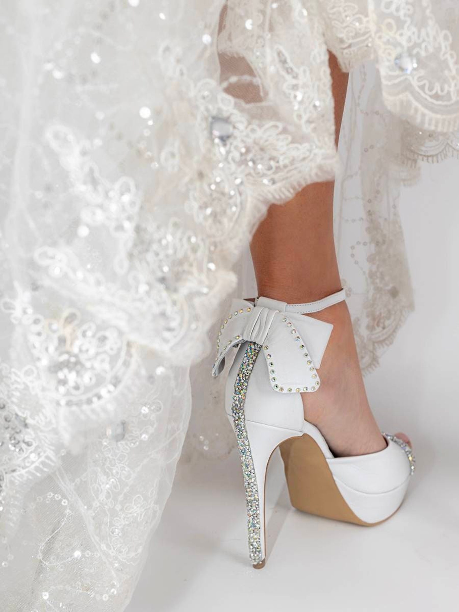 white platform bridal shoes