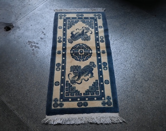 SIZE : 4.1 x 2.1 FT Stunning Beautiful pictorail tebat rugs , hand made hand knotted rugs, vegetable dye , home decoration rugs super fine