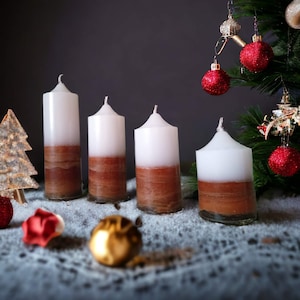 4+1 Advent candles set, Advent set, Christmas candles, Advent season candles, Christmas pillar candles bell shape, Advent wreath candles