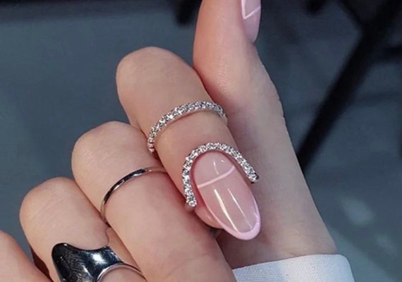 Crystal nail ring sale