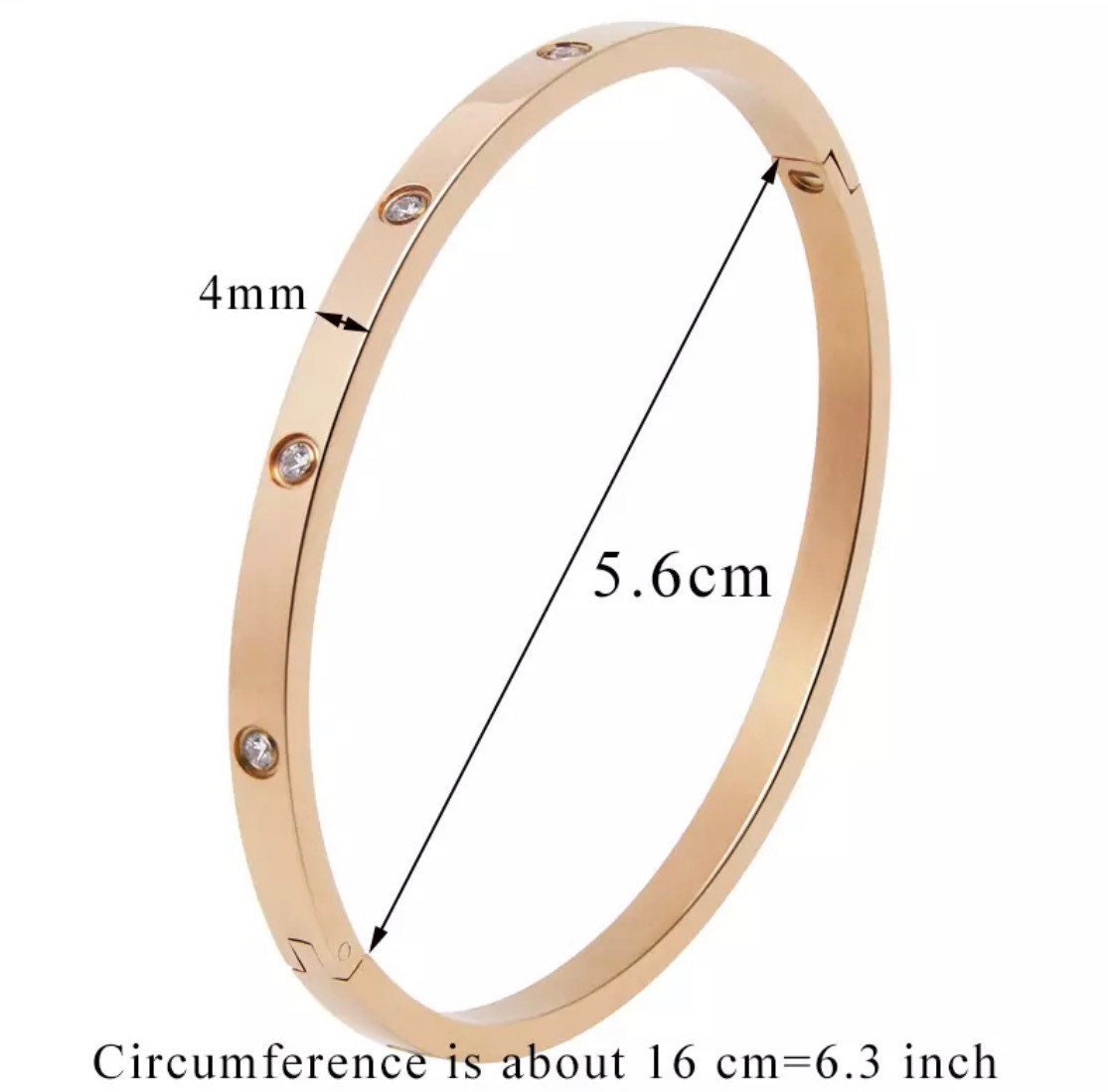 Rose Gold Stone Bangle Etsy UK