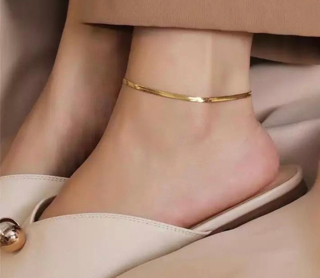 Gold Snake Anklet Etsy Australia