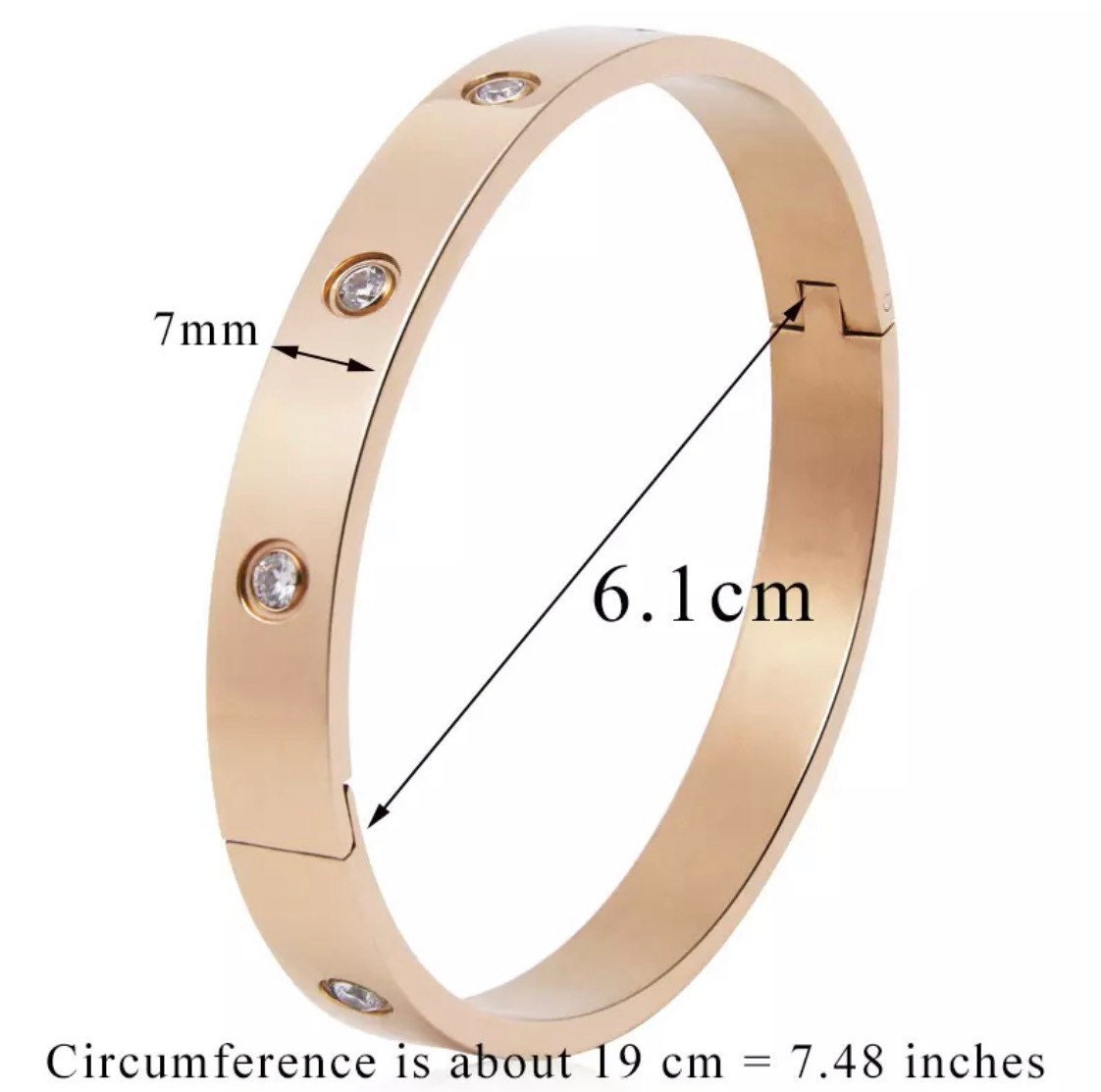 Rose Gold Stone Bangle Etsy UK