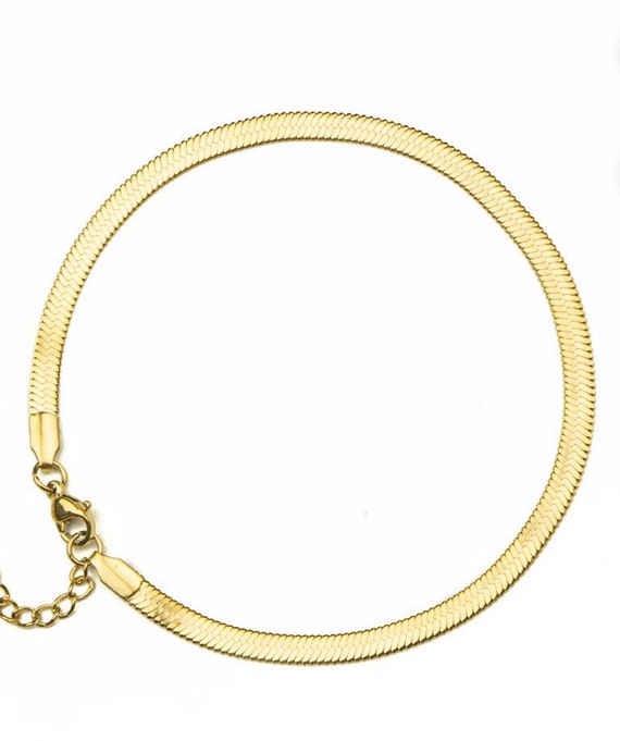 Gold Snake Anklet Etsy