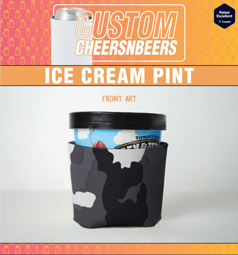 Best Friend Pre-Printed 2-Pack Wild Couple Ice Cream Pint Cozies His and Hers S Camo Cheetah Ice Cream Coolie Newly Wed Gift