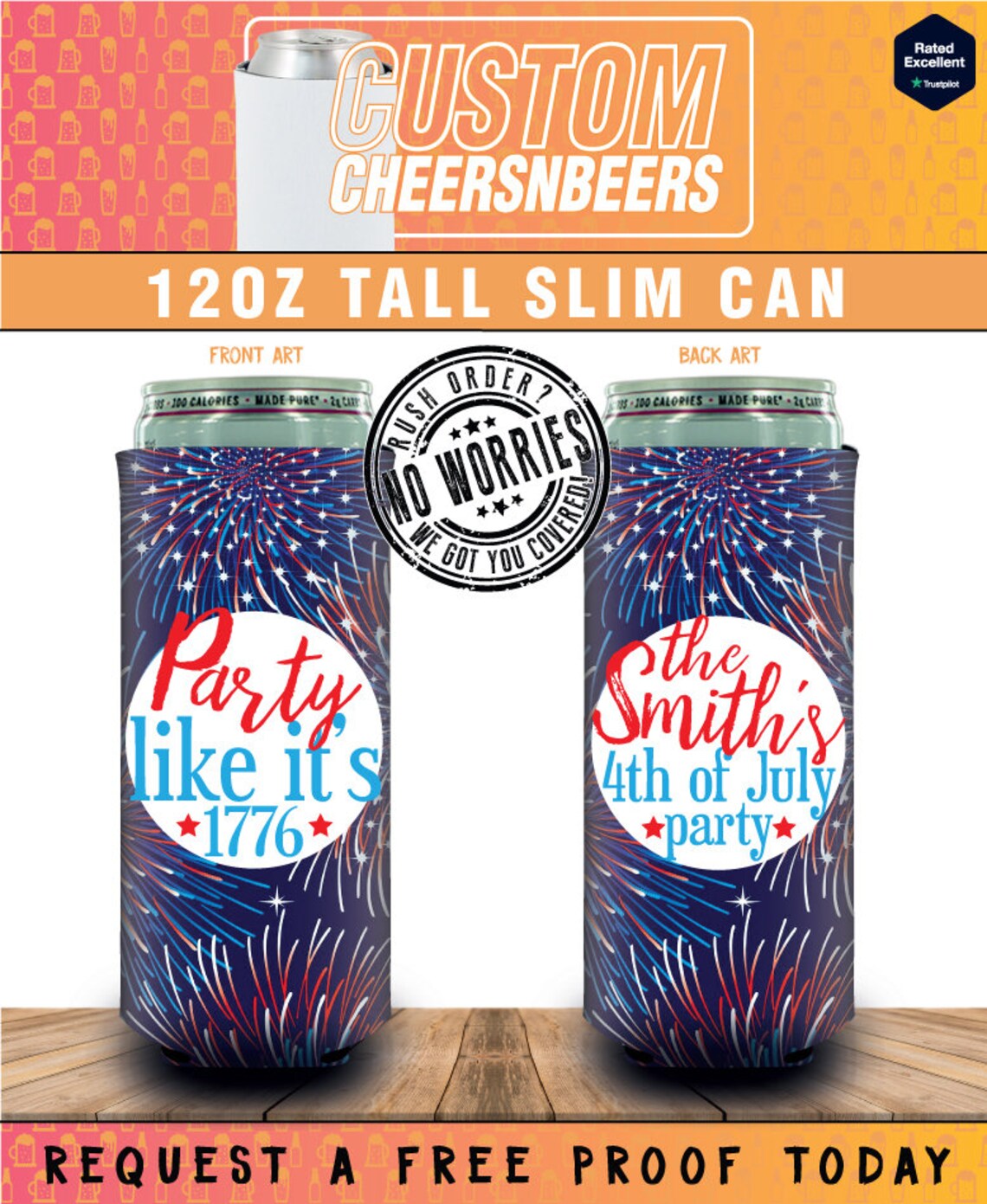 Memorial Day Slim Can Cooler 1 Happy Memorial Day Etsy