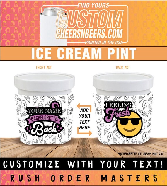 Bachelorette Ice Cream Pint Bachelorette Bash Personalized Etsy