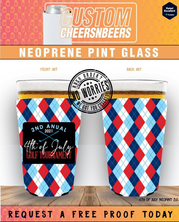 4TH of July Neoprene Pint Glass Cooler 4TH of July Golf Etsy