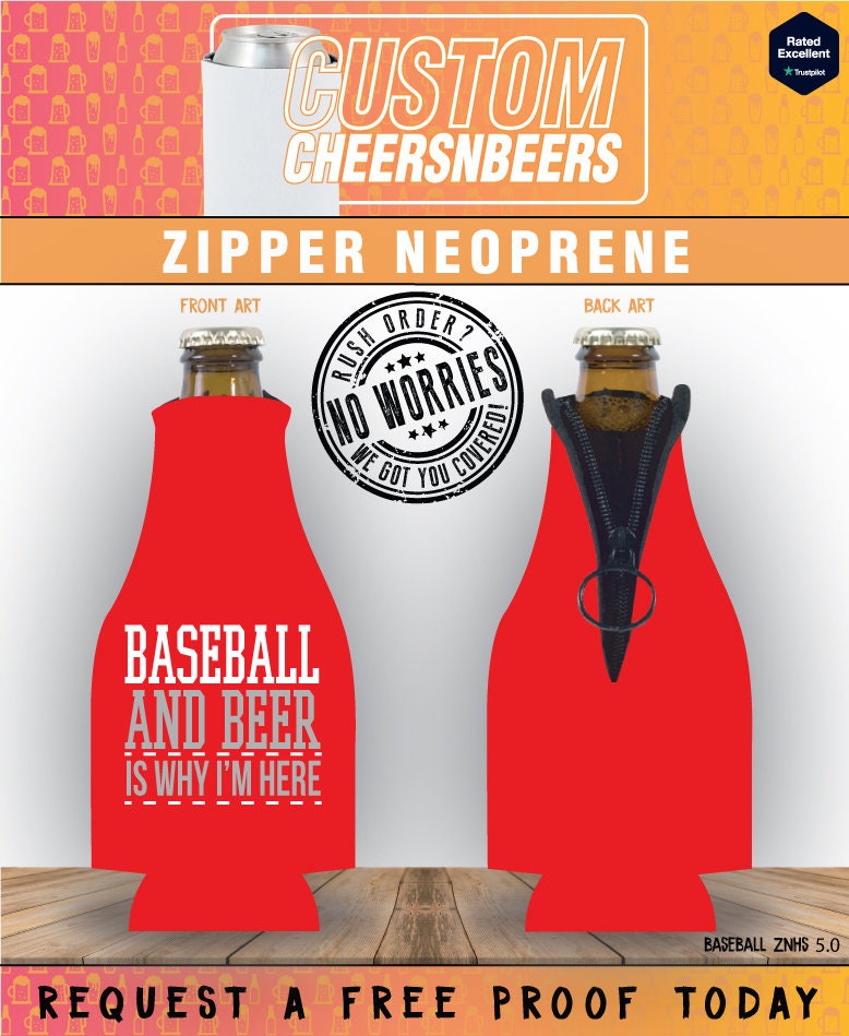 Angels 2-Pack Zipper Bottle Neoprene Beverage Holder Cooler Coolie Baseball 