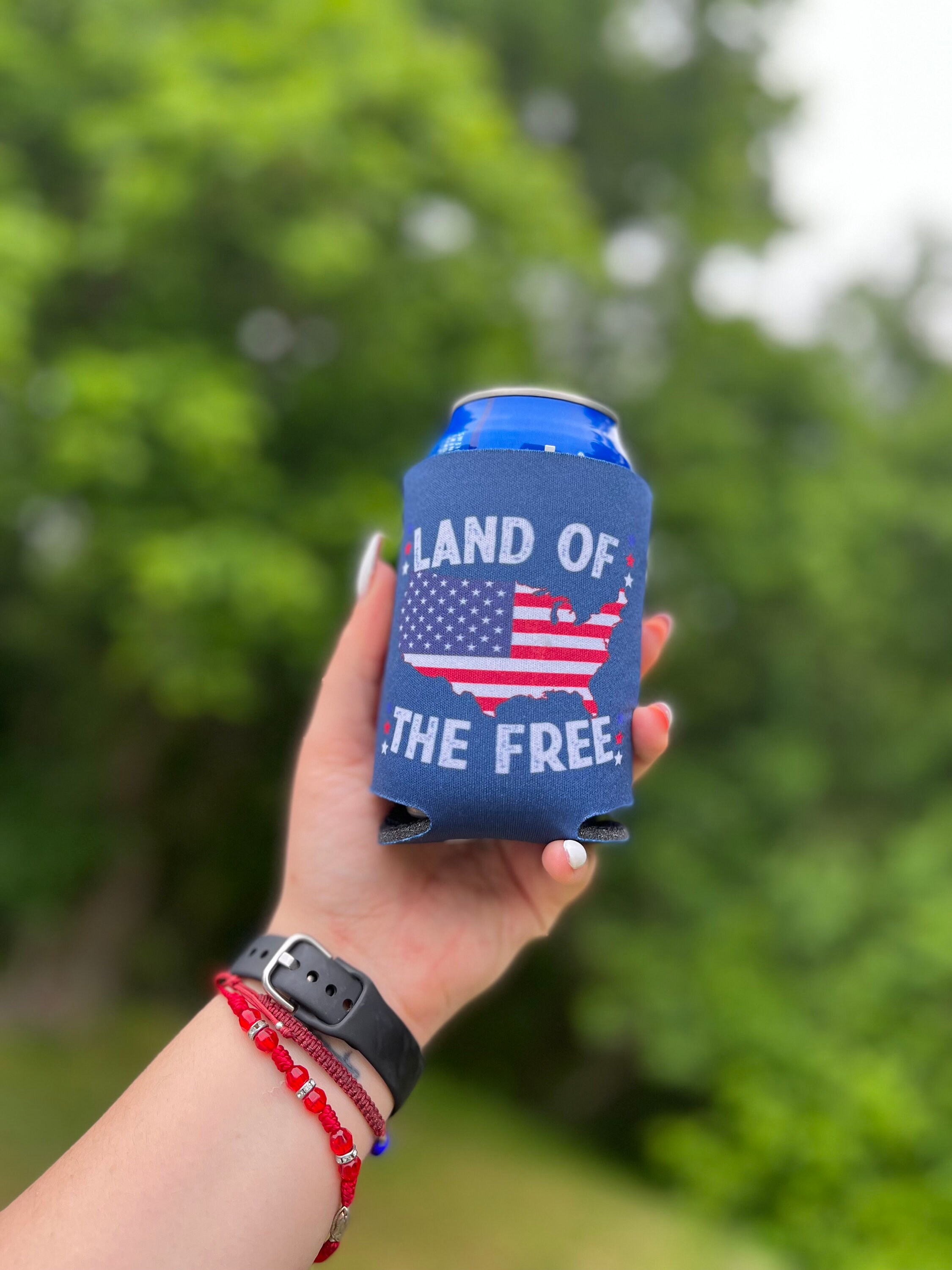 Memorial Day Collapsible Can Cooler Land of Free Etsy