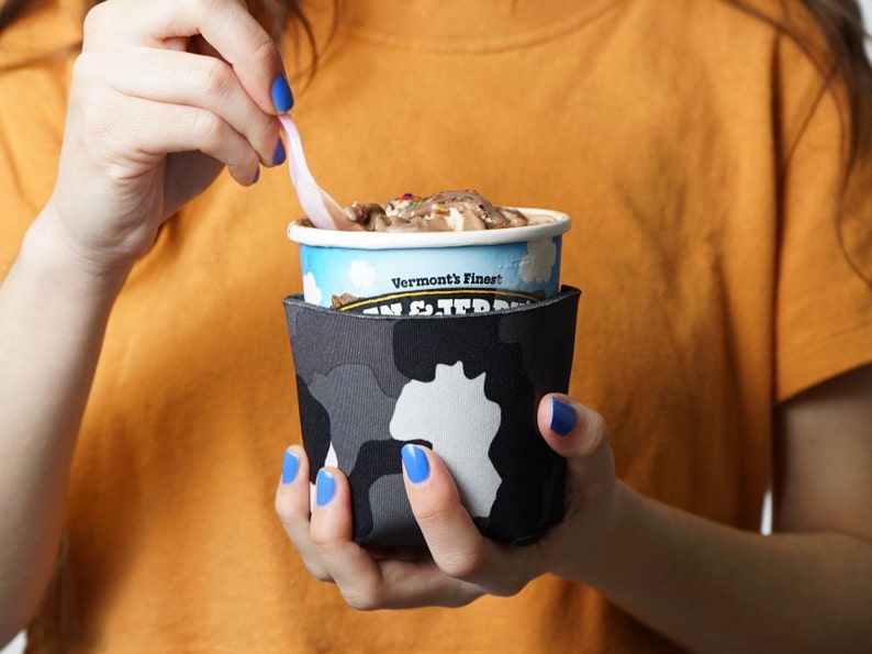 Best Friend Pre-Printed 2-Pack Wild Couple Ice Cream Pint Cozies His and Hers S Camo Cheetah Ice Cream Coolie Newly Wed Gift