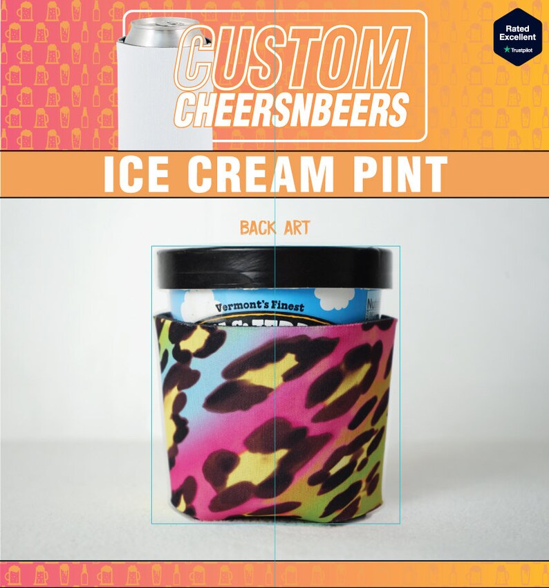 Best Friend Pre-Printed 2-Pack Wild Couple Ice Cream Pint Cozies His and Hers S Camo Cheetah Ice Cream Coolie Newly Wed Gift