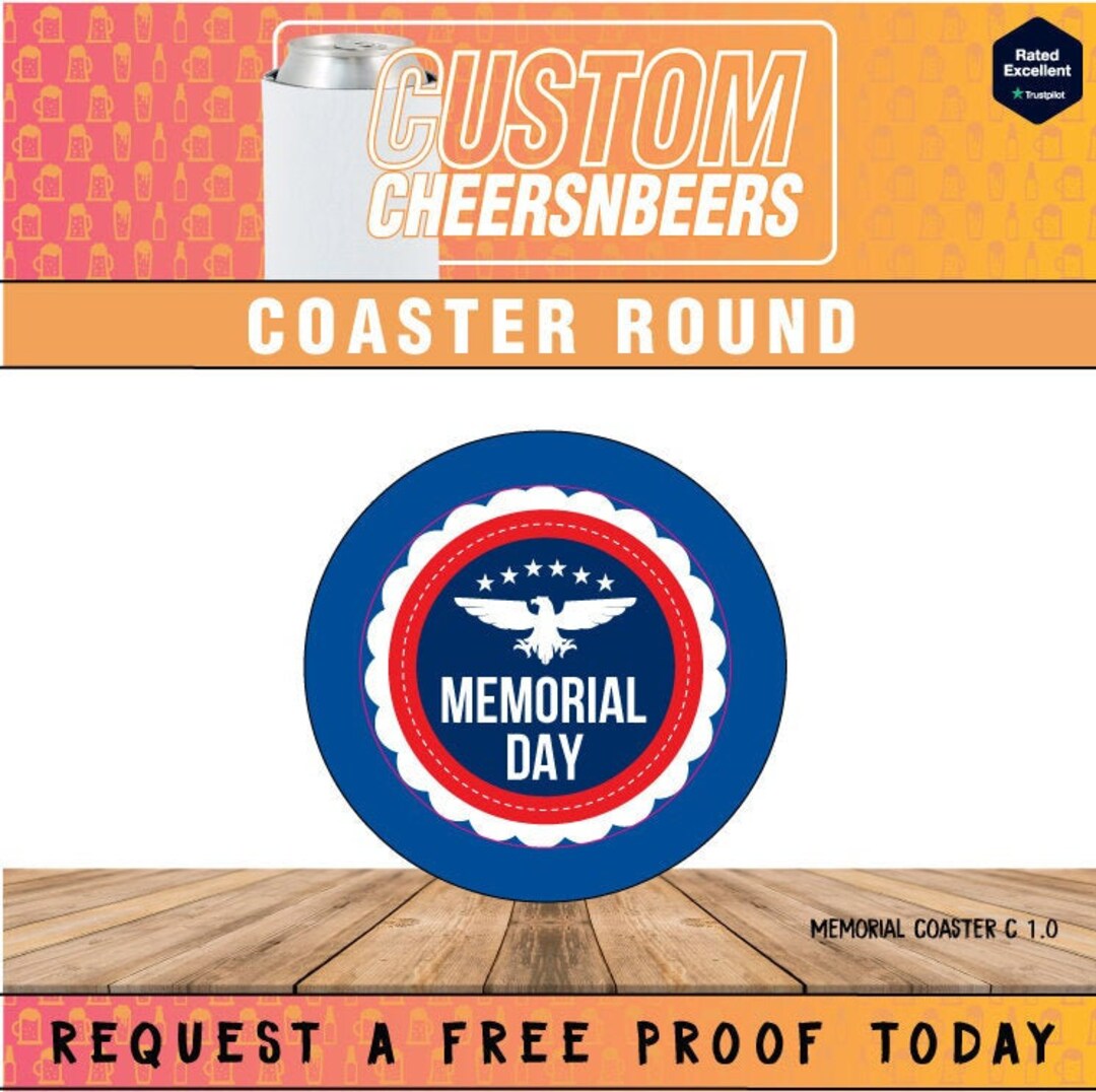 Memorial Day Coaster Cooler Memorial Day Personalized Etsy