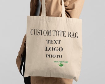 Custom Canvas Tote Bag, Print Canvas Shoulder Bag, Wholesale Bags, Bulk Buy, Logo, Photo, Text, Business, Event, Shopping Bag, Personalised