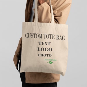 Custom Canvas Tote Bag, Print Canvas Shoulder Bag, Wholesale Bags, Bulk Buy, Logo, Photo, Text, Business, Event, Shopping Bag, Personalised