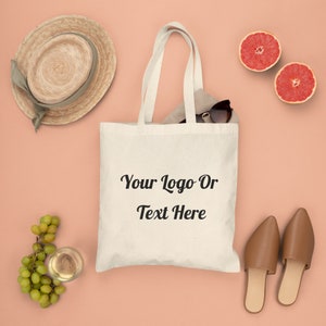 Personalisierte Tragetasche, Einkaufstasche bestickt, Einkaufstasche mit Ihrem Logo, Einkaufstasche bestickt, Canvas Tote Bag