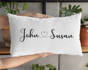 Custom Pillow Case, Personalise Pillow, Couple Name Pillow, Newlywed Pillow, Personalized Pillow, Wedding Gift, Valentine Decor, Name Pillow