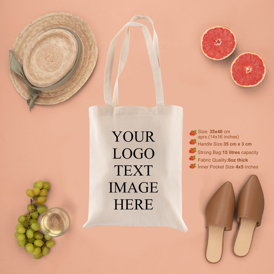 Custom Canvas Tote Bag With Pocket, Custom Tote Bag Canvas, Wholesale