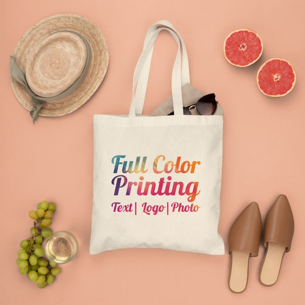 Custom Tote Bag with Logo, Personalize Tote Bags, Custom Cotton Shop Bag, Custom Image Tote, Personalised Tote Bag, Bulk Tote Bag