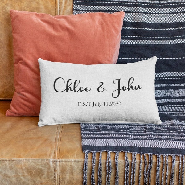 Custom Pillow Name, Newlywed Pillowcases, Family Name Pillow Case, Couple Name Pillow, Personalized Wedding Gift, Personalized Pillow Case