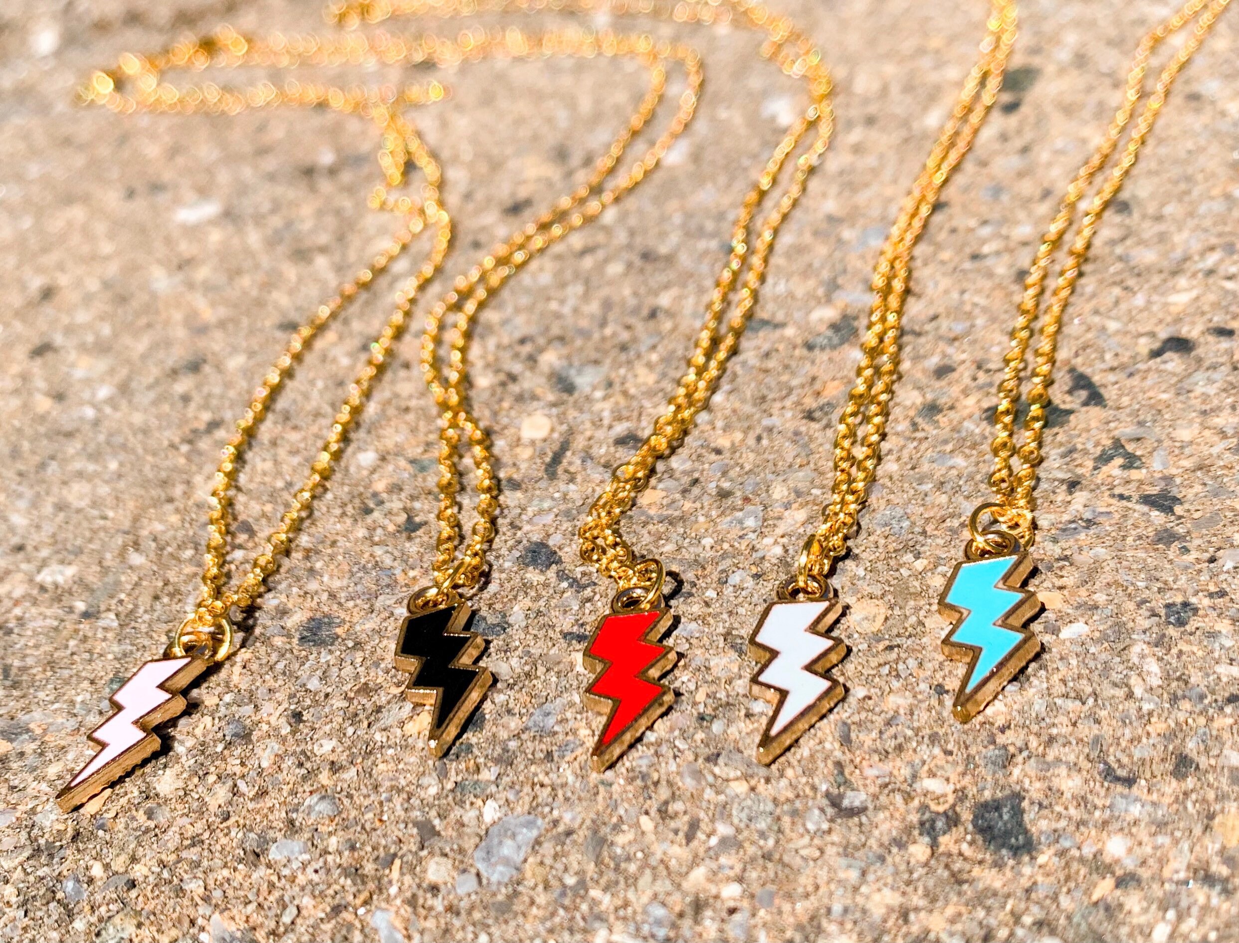 Lightning Bolt Necklace Etsy