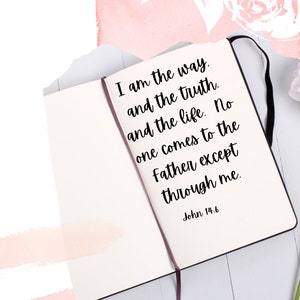 Bible Verse Printable Wall Art Christian Gift Scripture Above Bed Art Desk Art John 14:6, I am the way, and the truth, and the life…