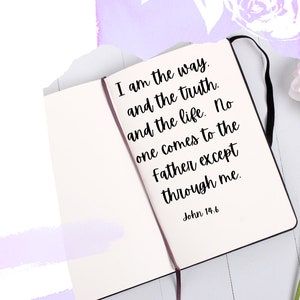 Bible Verse Printable Wall Art Christian Gift Scripture Above Bed Art Desk Art John 14:6, I am the way, and the truth, and the life…