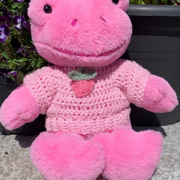 Crochet Build A Bear Spring Green Frog, Spring Pink Frog Jumper *Build A Bear Frog Not Included*  fits a 16 inch/ 40-41cm teddy.