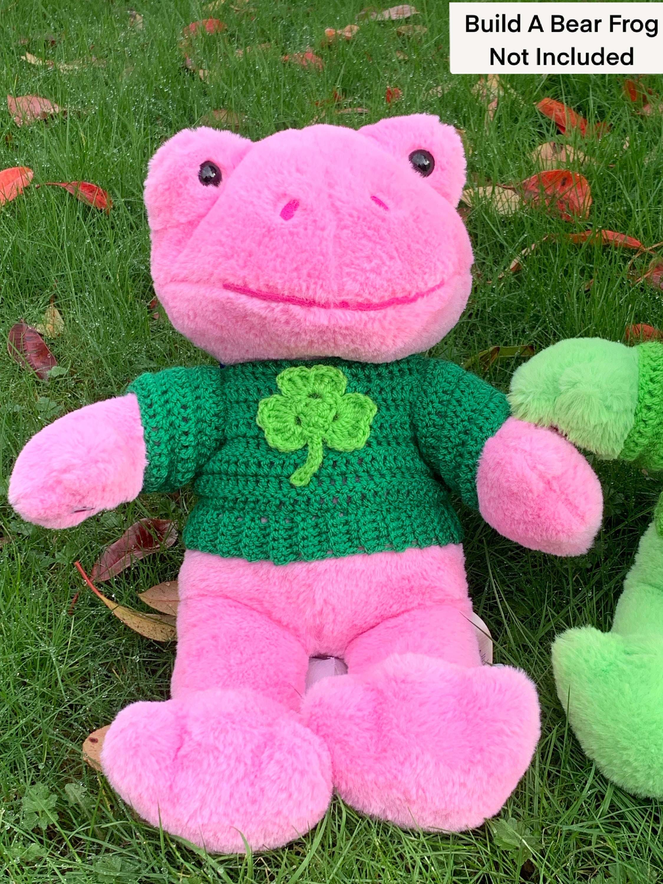 Crochet Build A Bear Spring Green Frog, Spring Pink Frog Jumper