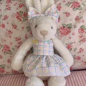 Handmade dress and bow set, Made To Fit medium bashful Jellycat *Jellycat Not Included*