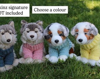 Suéter/Jersey de crochet hecho a mano, estilo sentado, hecho a medida, firmas webkinz *Firma webkinz no incluida*