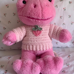 Crochet Build A Bear Spring Green Frog, Spring Pink Frog Jumper *Build A Bear Frog Not Included*  fits a 16 inch/ 40-41cm teddy.