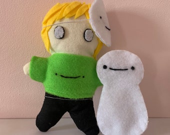 Handmade Mini Dream Plush: Green Smile Jumper, MCYT Plushie