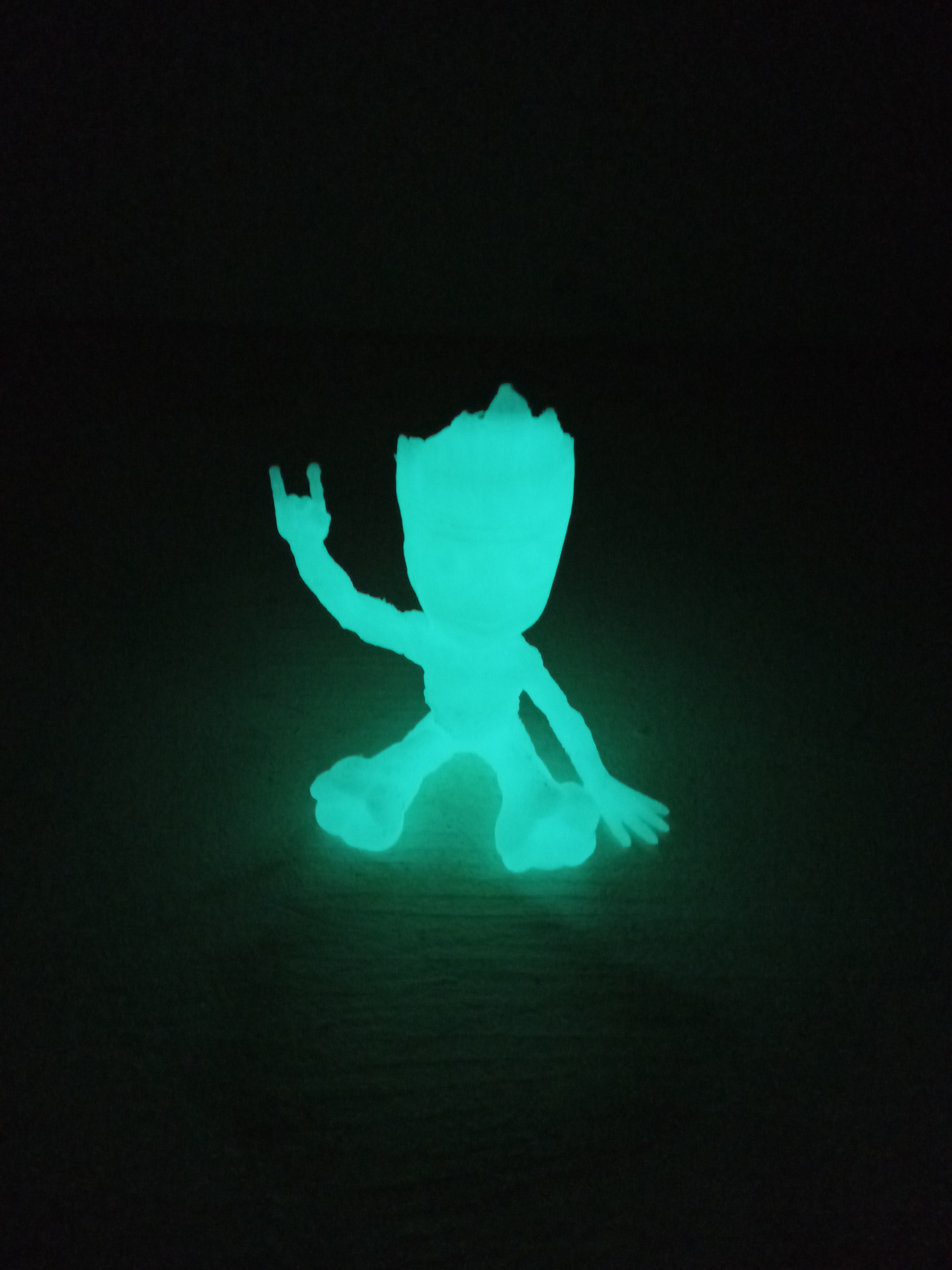 Glow In The Dark Green Baby Groot surfer pose collectable | Etsy
