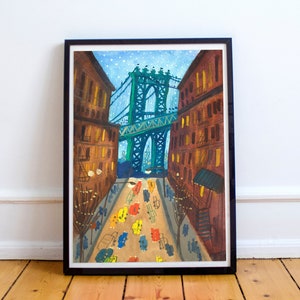 New York poster, Architecture Wall Art,  print NYC Brooklyn